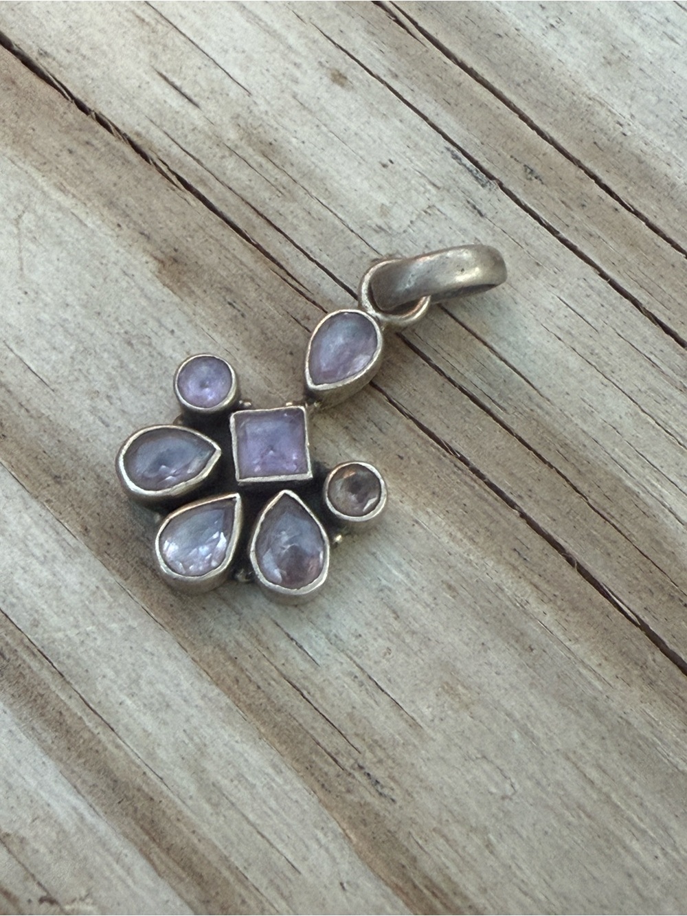 Amethyst seven stone pendant 925